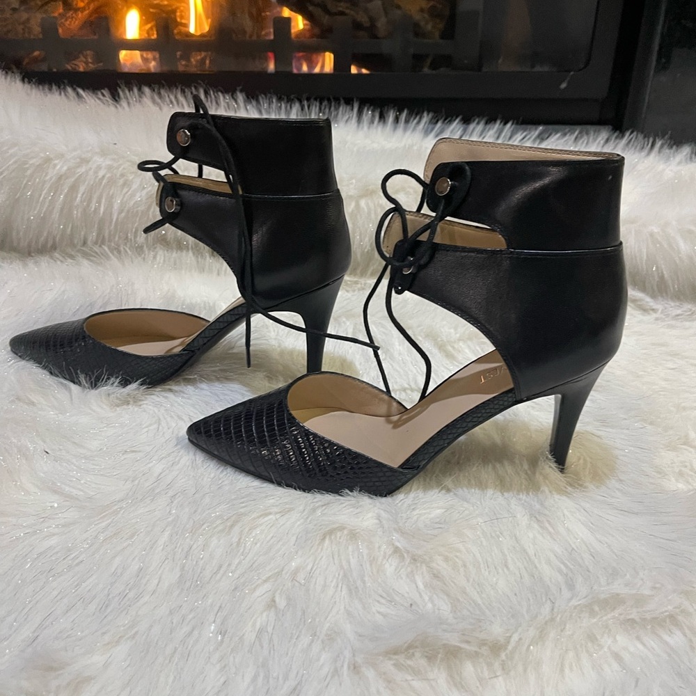 Nine West Black Gladiator Lace-Up Heels. Brand New.